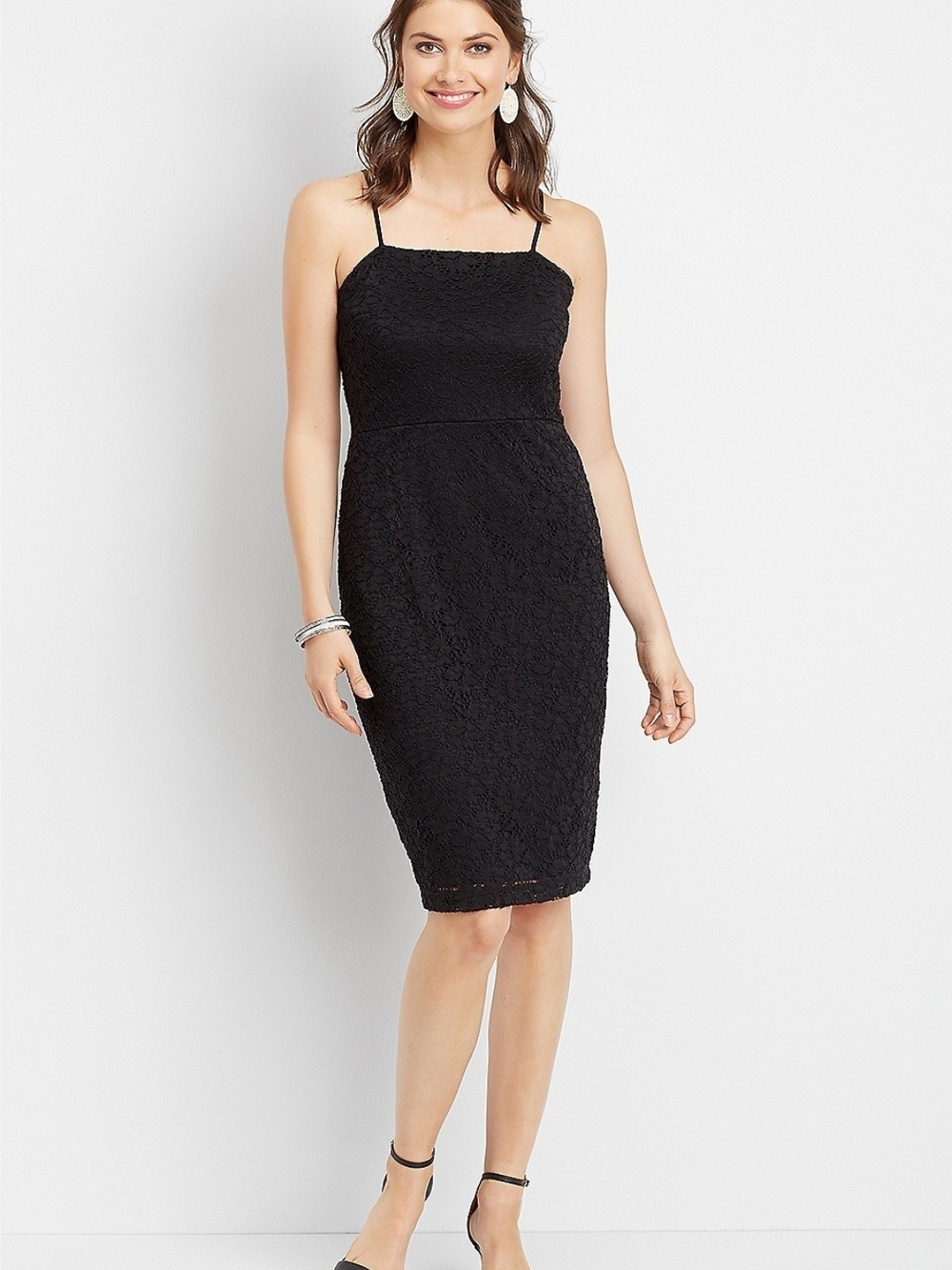 Maurices Black Lace Spaghetti-Strap Sheath Dress Medium NEW! NWT